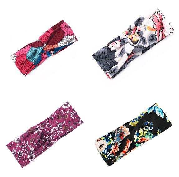 Floral Cross Hair Band