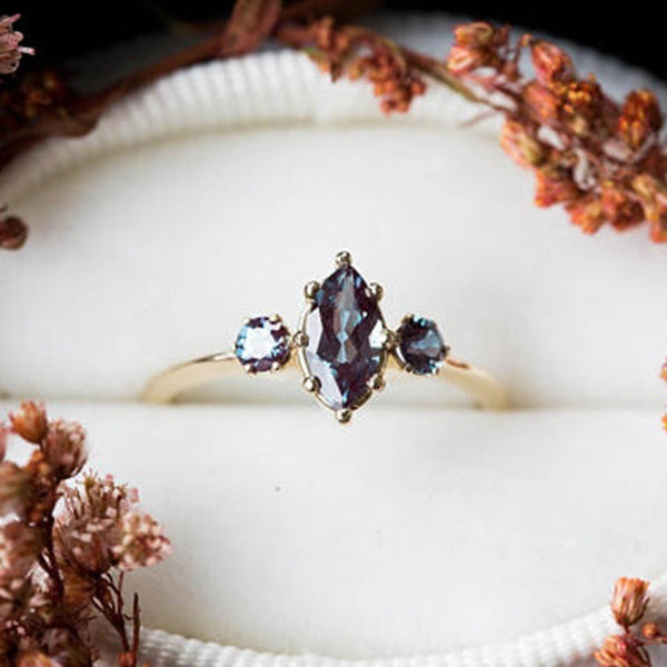 European And American Women's Gemstone Ring Engagement Jewelry Lover Gift