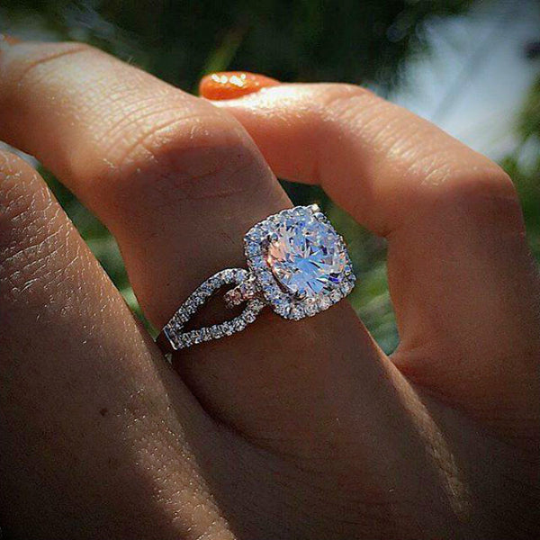 Europe and the United States hot zircon jewelry plated platinum gemstone jewelry trend ring