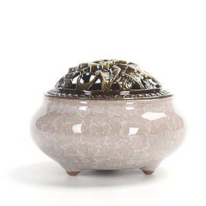 Celadon Kiln Ceramic Incense Burner Large Mosquito Incense Burner Plate Incense Burner Buddhist Uutensils Sandalwood Ice Crack Kiln Change