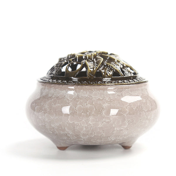 Celadon Kiln Ceramic Incense Burner Large Mosquito Incense Burner Plate Incense Burner Buddhist Uutensils Sandalwood Ice Crack Kiln Change