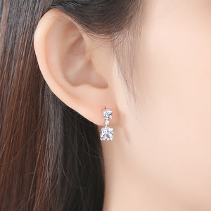 White Gemstone Earrings Foreign Trade Hot Selling Sterling Silver Jewelry