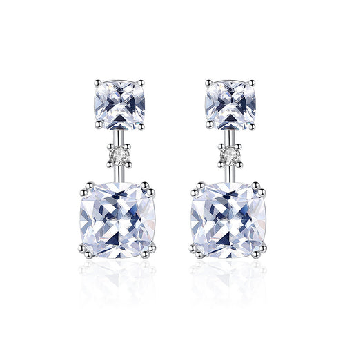 White Gemstone Earrings Foreign Trade Hot Selling Sterling Silver Jewelry