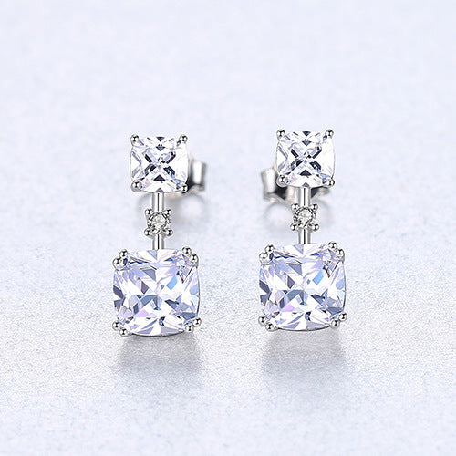 White Gemstone Earrings Foreign Trade Hot Selling Sterling Silver Jewelry