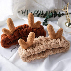 Korean version of cute selling antlers wash face headband