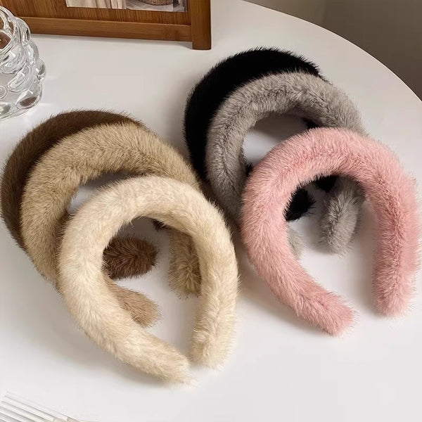 Maillard Fluffy Hair Band High-grade Headdress Face Wash Hair Fixer Wide-brimmed High Skull Hair Bundle
