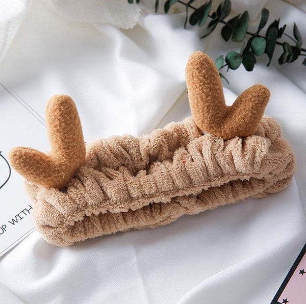 Korean version of cute selling antlers wash face headband