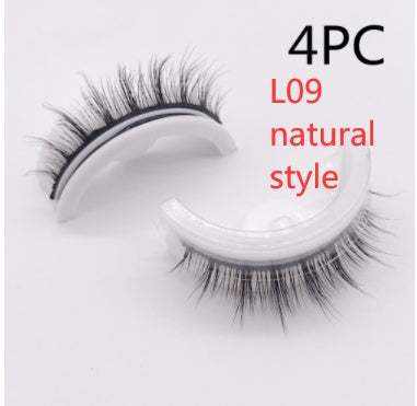 Reusable 3D Mink Lashes Natural False Eyelashes Self Adhesive Fake Glue Free Makeup Eyelash Extension Silk