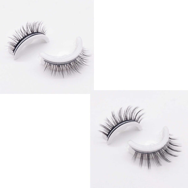 Reusable 3D Mink Lashes Natural False Eyelashes Self Adhesive Fake Glue Free Makeup Eyelash Extension Silk