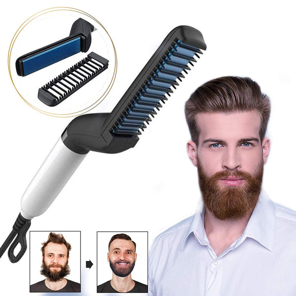 Electric Hair Straightener Brush, Beard Styler & Curling Comb