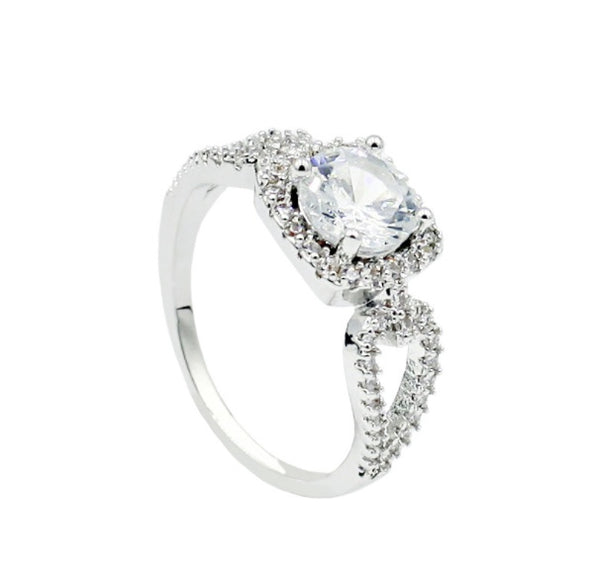 Europe and the United States hot zircon jewelry plated platinum gemstone jewelry trend ring