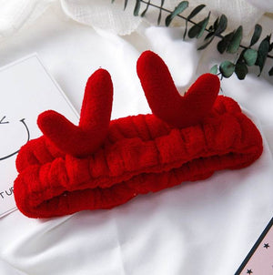 Korean version of cute selling antlers wash face headband