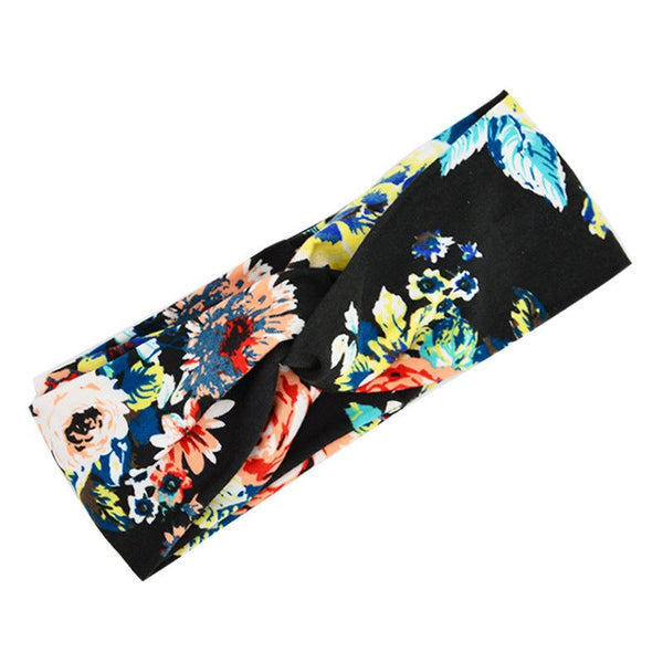 Floral Cross Hair Band