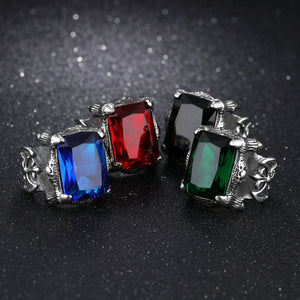 Titanium steel men's zircon ring