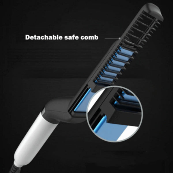 Electric Hair Straightener Brush, Beard Styler & Curling Comb