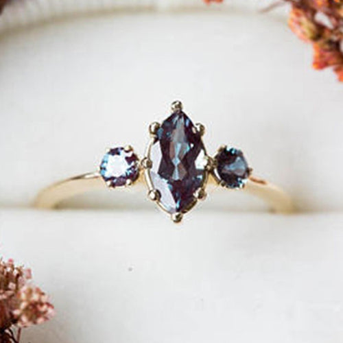 European And American Women's Gemstone Ring Engagement Jewelry Lover Gift