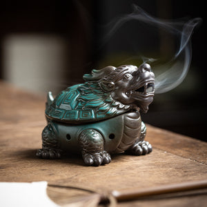 Dragon Turtle Ceramic Incense Coil Burner Tea Table Decoration Incense Ornaments
