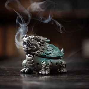 Dragon Turtle Ceramic Incense Coil Burner Tea Table Decoration Incense Ornaments