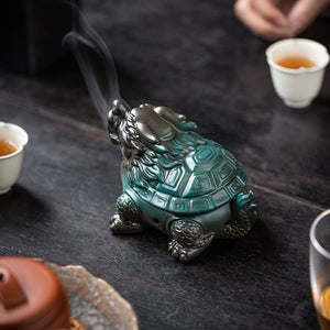Dragon Turtle Ceramic Incense Coil Burner Tea Table Decoration Incense Ornaments