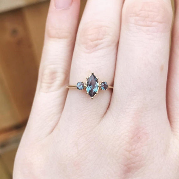 European And American Women's Gemstone Ring Engagement Jewelry Lover Gift
