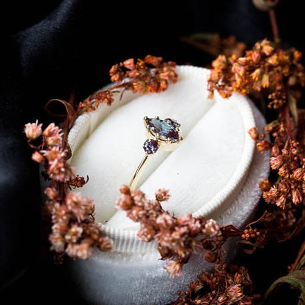 European And American Women's Gemstone Ring Engagement Jewelry Lover Gift