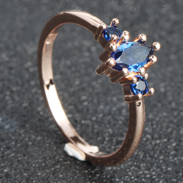European And American Women's Gemstone Ring Engagement Jewelry Lover Gift