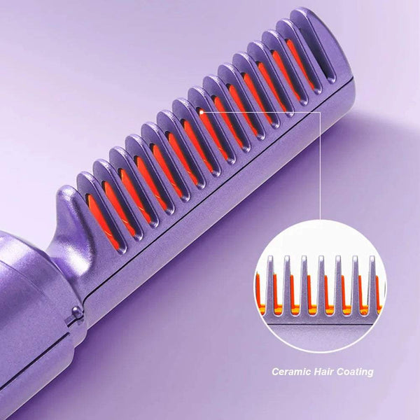 Professional Wireless Hair Straightener Curler Comb ToolProfessional Wireless Hair Straightener Curler Comb Fast Heating Negative Ion Straightening Curling Brush Hair Styling Tools
