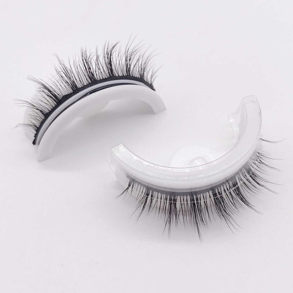 Reusable 3D Mink Lashes Natural False Eyelashes Self Adhesive Fake Glue Free Makeup Eyelash Extension Silk